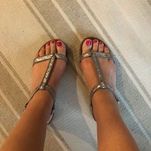 ALDO silver gladiators sandals 9.5